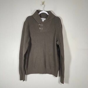 Duluth Trading Mens Brigadier Sweater Brown Shawl Collar Outdoors Gorpcore Large